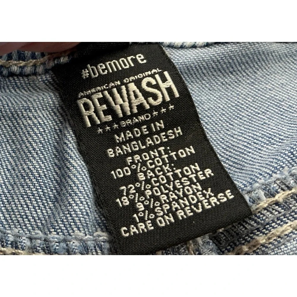 Rewash Mixed Media Denim Shorts Pinstripe Distressed Frayed Size‎ 11/30 Boho